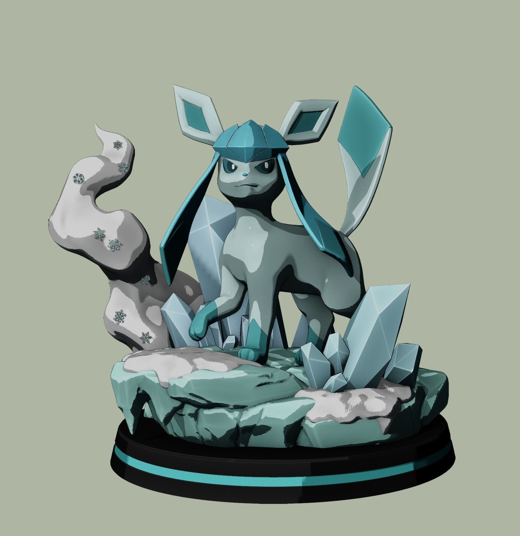 glaceon - pokemon 3D model 3D printable | CGTrader