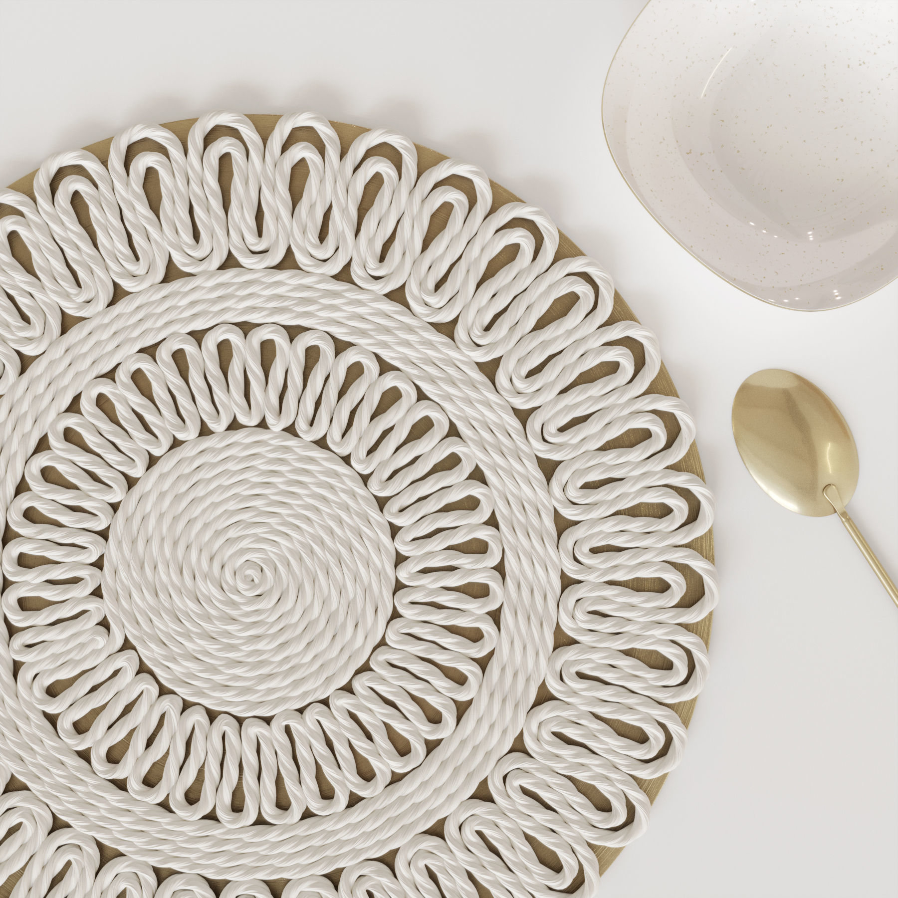 Placemat three plates stacked 3D model CGTrader