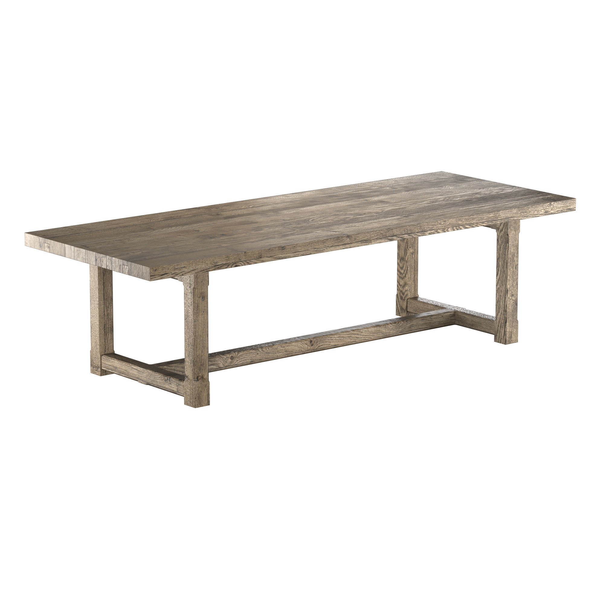 CAYDEN CAMPAIGN RECTANGULAR EXTENSION DINING TABLE 3D model CGTrader