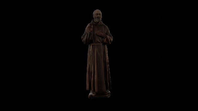 St Padre Pio Statue free 3D model | CGTrader