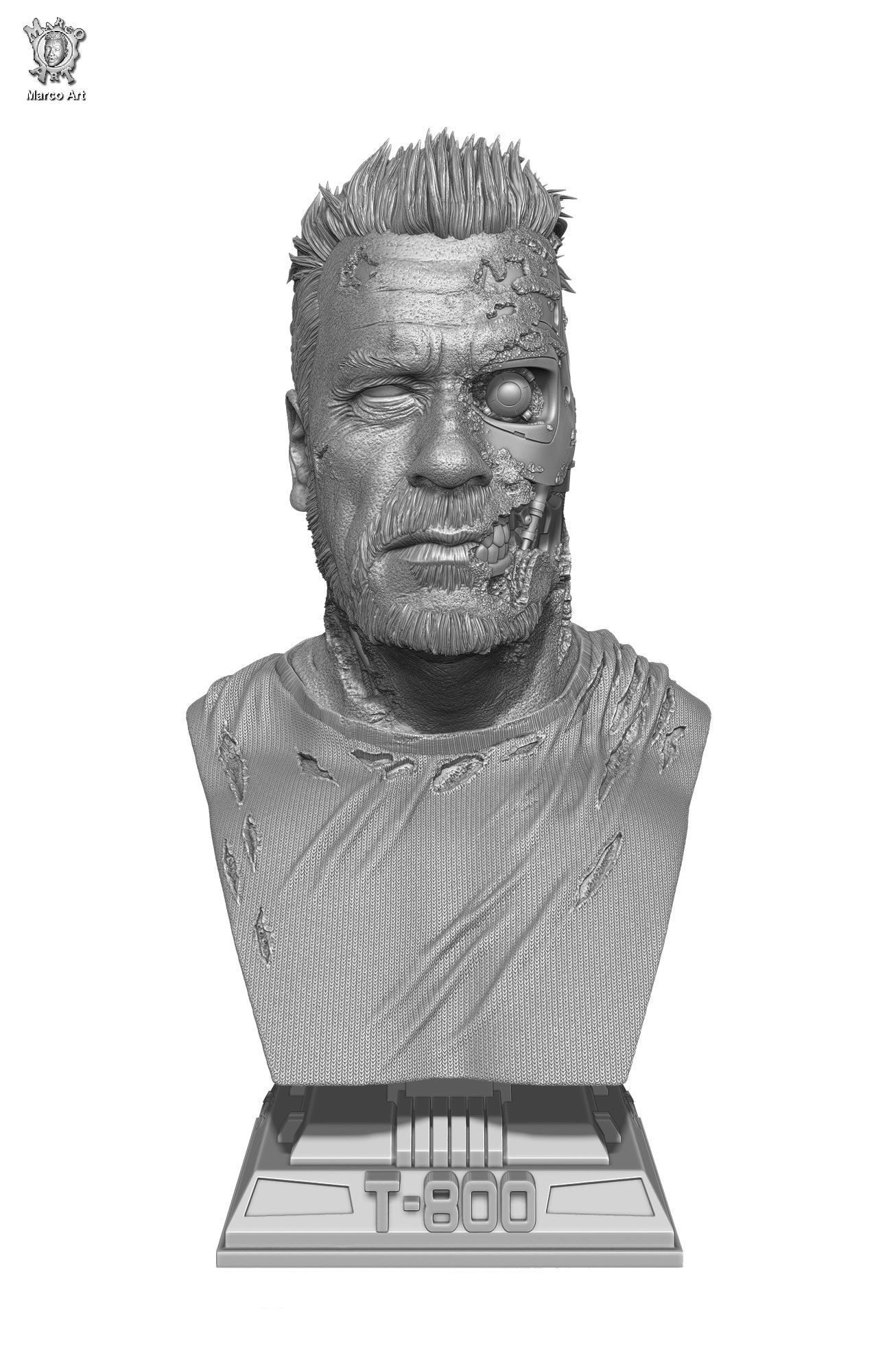 T800 Bust stl file 3D model 3D printable | CGTrader