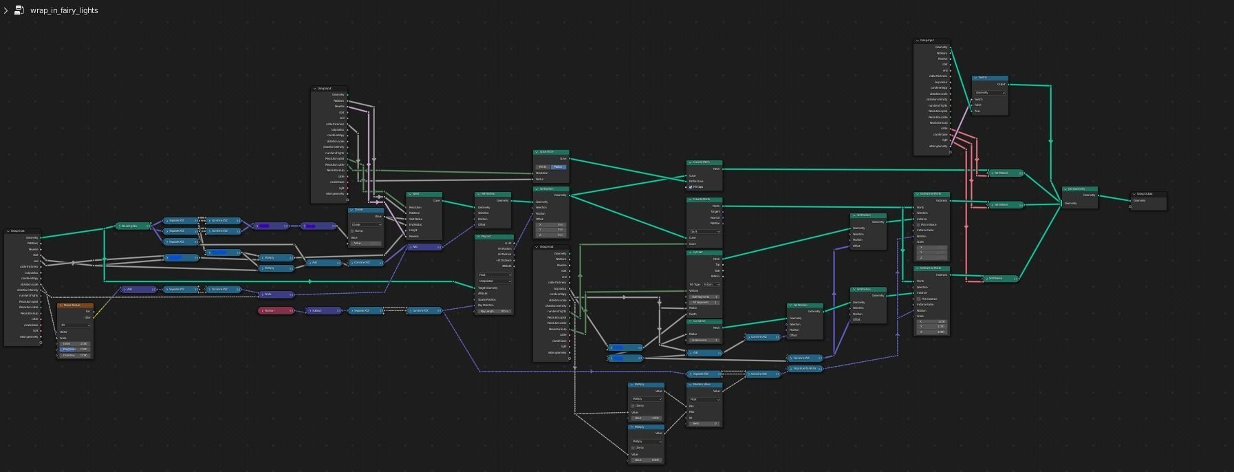 geometry nodes christmas fairy lights generator 3D model | CGTrader