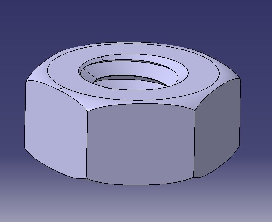 M10 Hex Nut 3D model 3D printable CGTrader