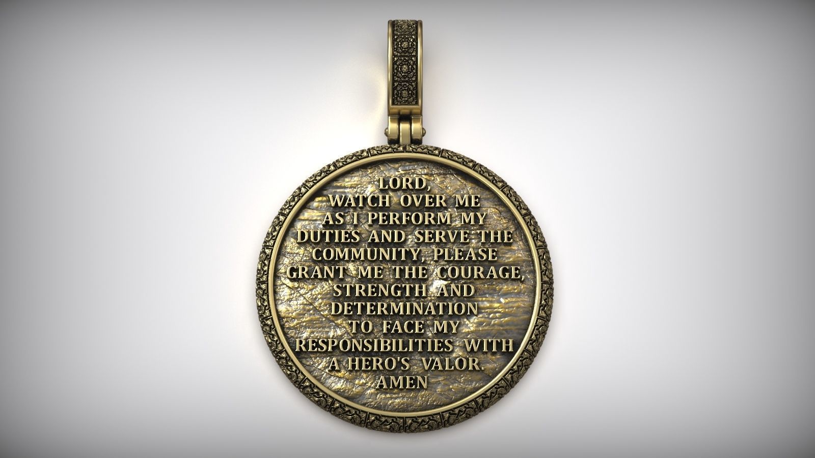 Archangel Michael Patron Saint Of Law Enforcement Amulet Pendant 3D