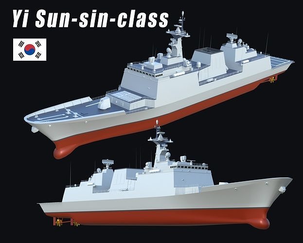 Yi Sunsinclass destroyer LowPoly 3D model CGTrader