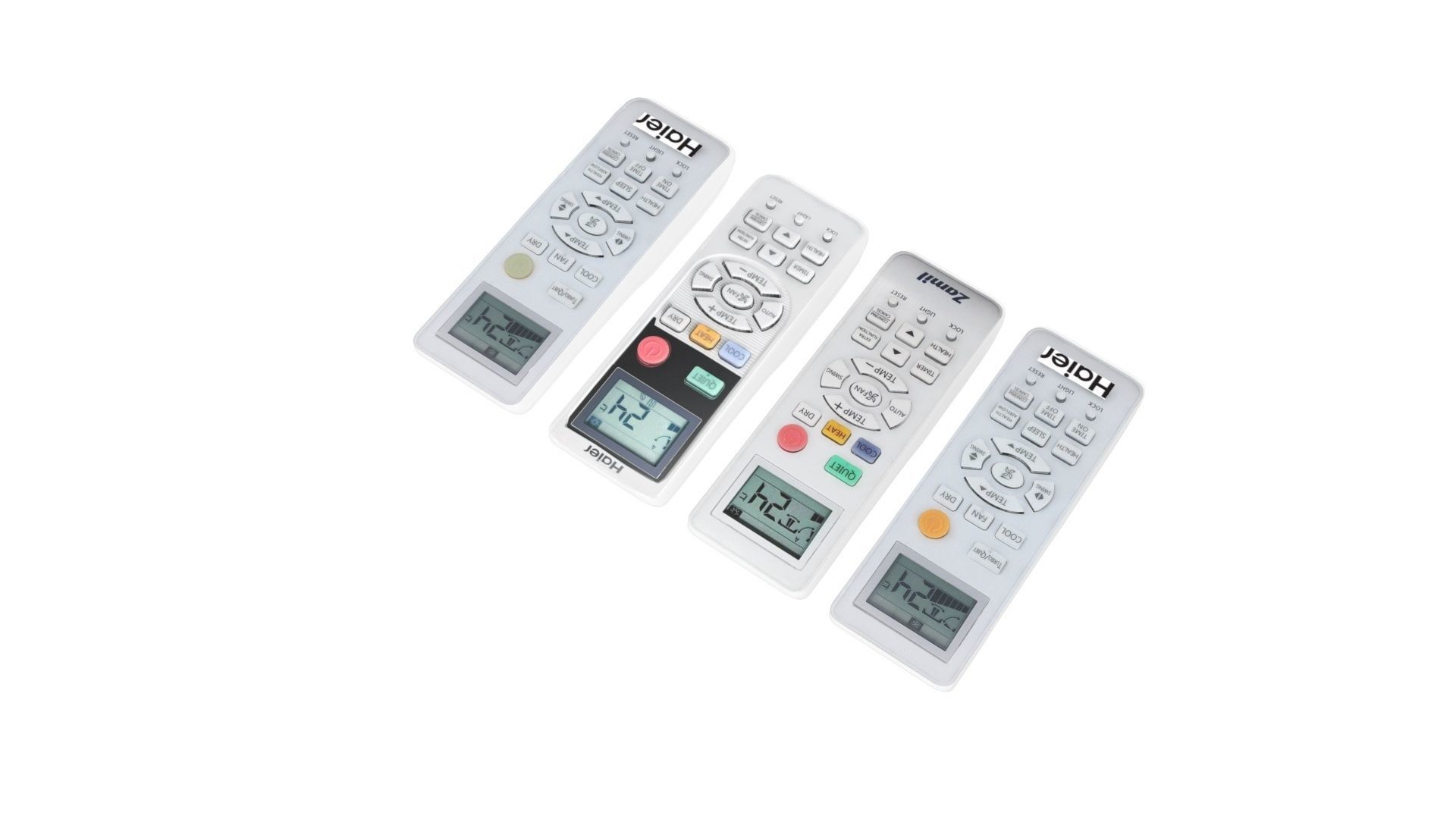 Control Set Haier Air Conditioner Remote Controls Set 3D model | CGTrader