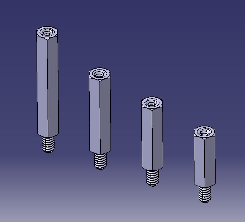 M4 Hexagonal Stud Connector ScrewNut 3D model 3D printable CGTrader
