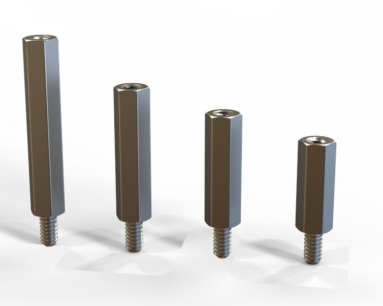M4 Hexagonal Stud Connector ScrewNut 3D model 3D printable CGTrader