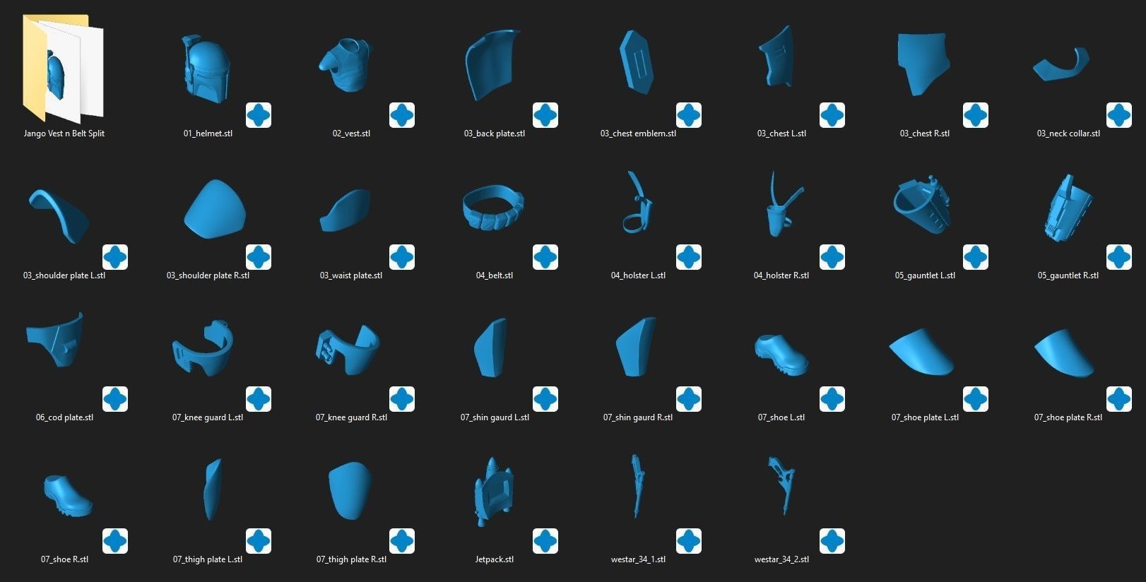 Jango Fett One12 Scale Armor 3D STL Files 3D model 3D printable | CGTrader