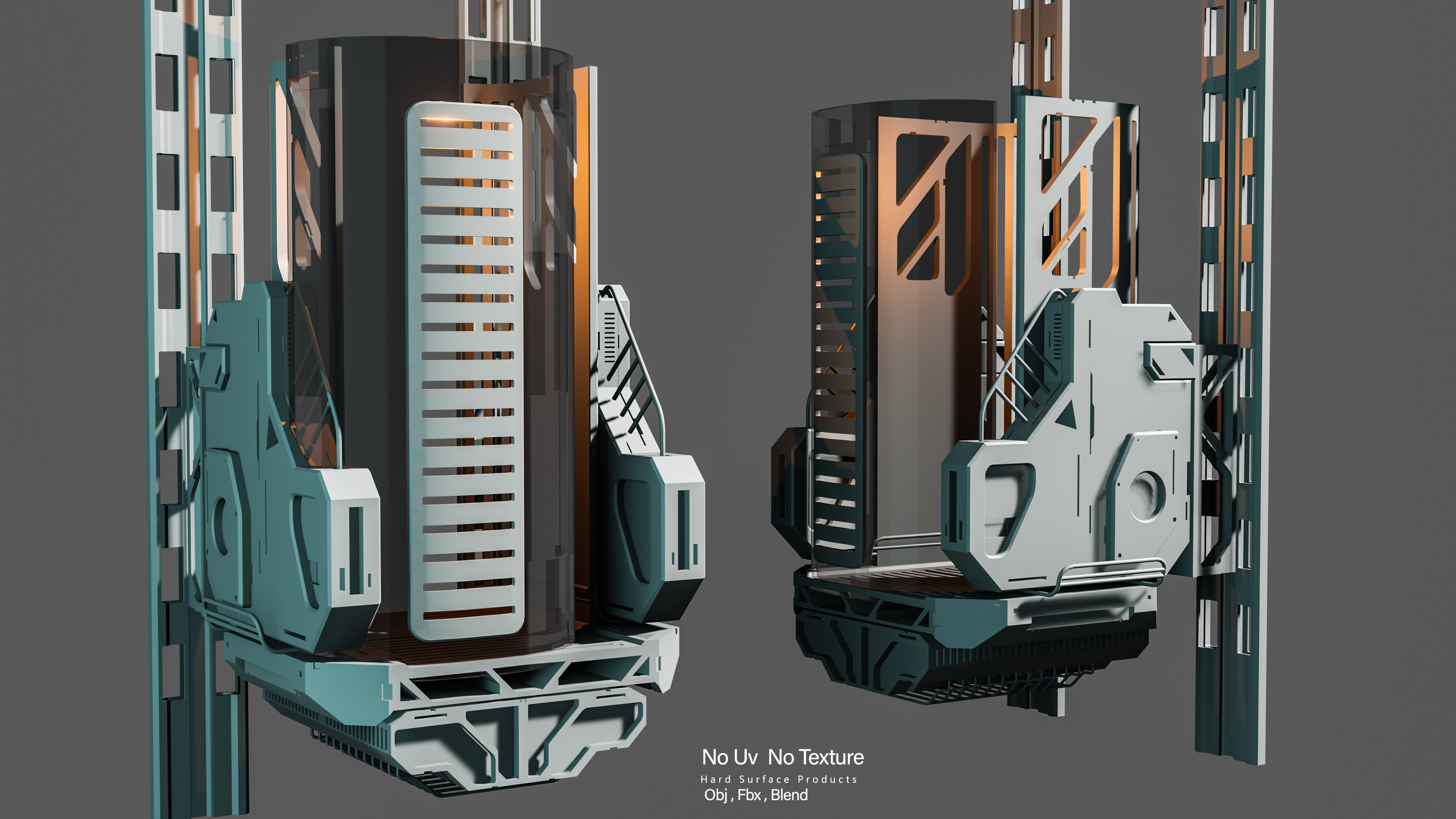 5 Scifi Elevator Kitbash VOl 01 3D model CGTrader