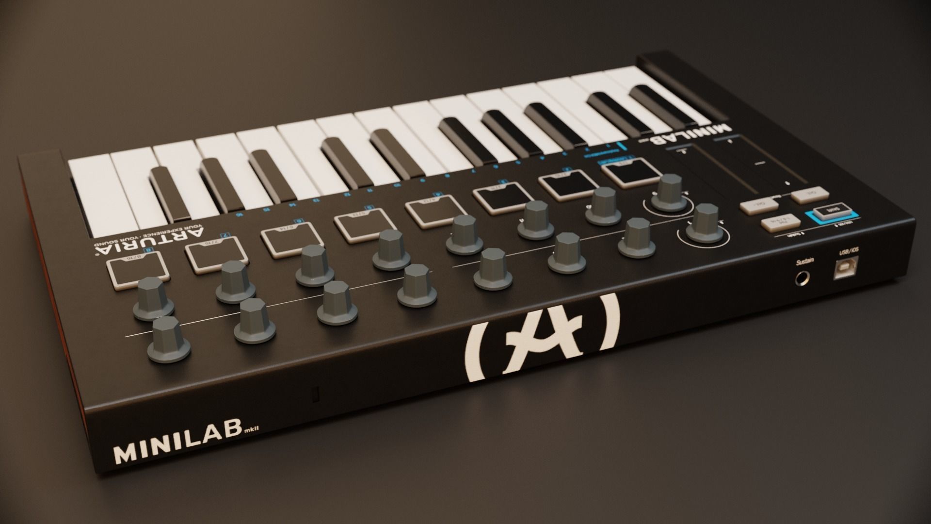 Arturia MiniLab MK2 MIDI Keyboard 3D model CGTrader