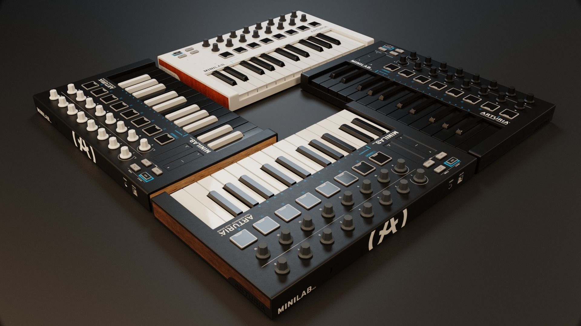 Arturia MiniLab MK2 MIDI Keyboard 3D model CGTrader