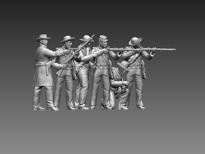 Attack Soldiers Confederate us civil war 3D model 3D printable CGTrader