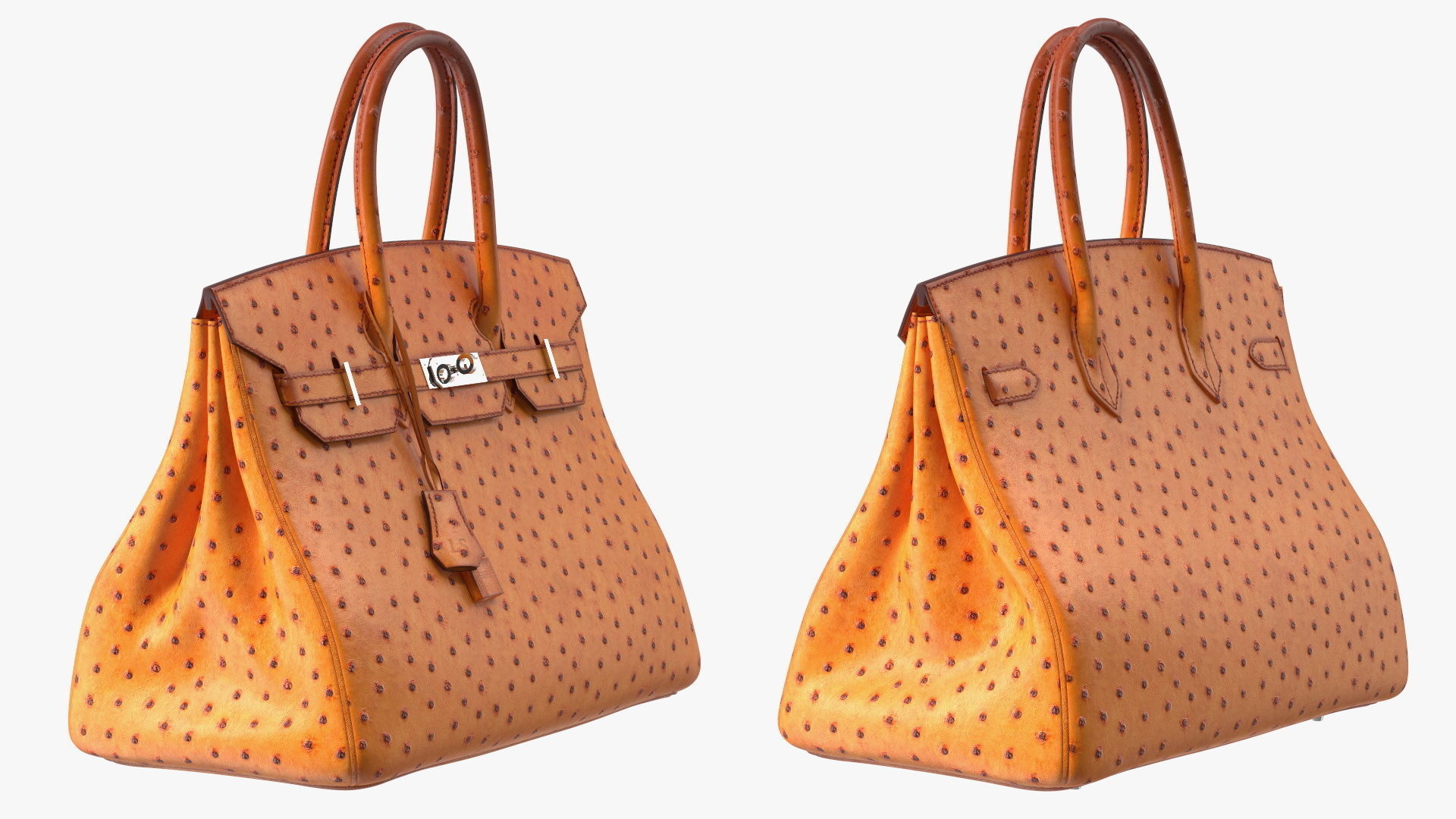 Hermes Birkin Bag Ostrich 3D model | CGTrader