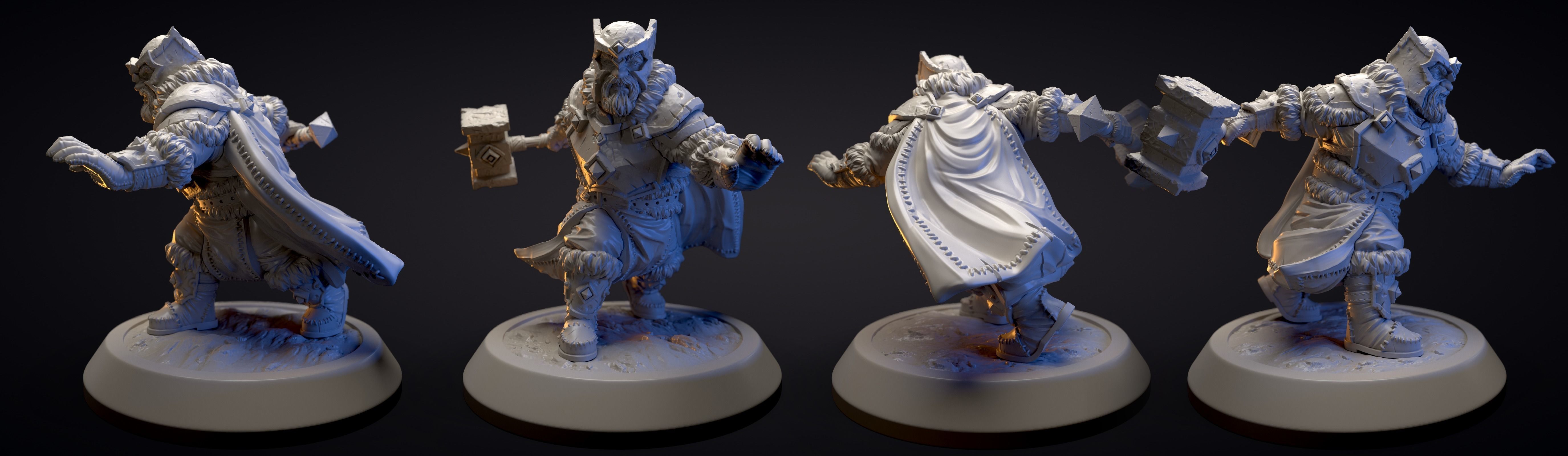Dwarf warrior 3D model 3D printable | CGTrader