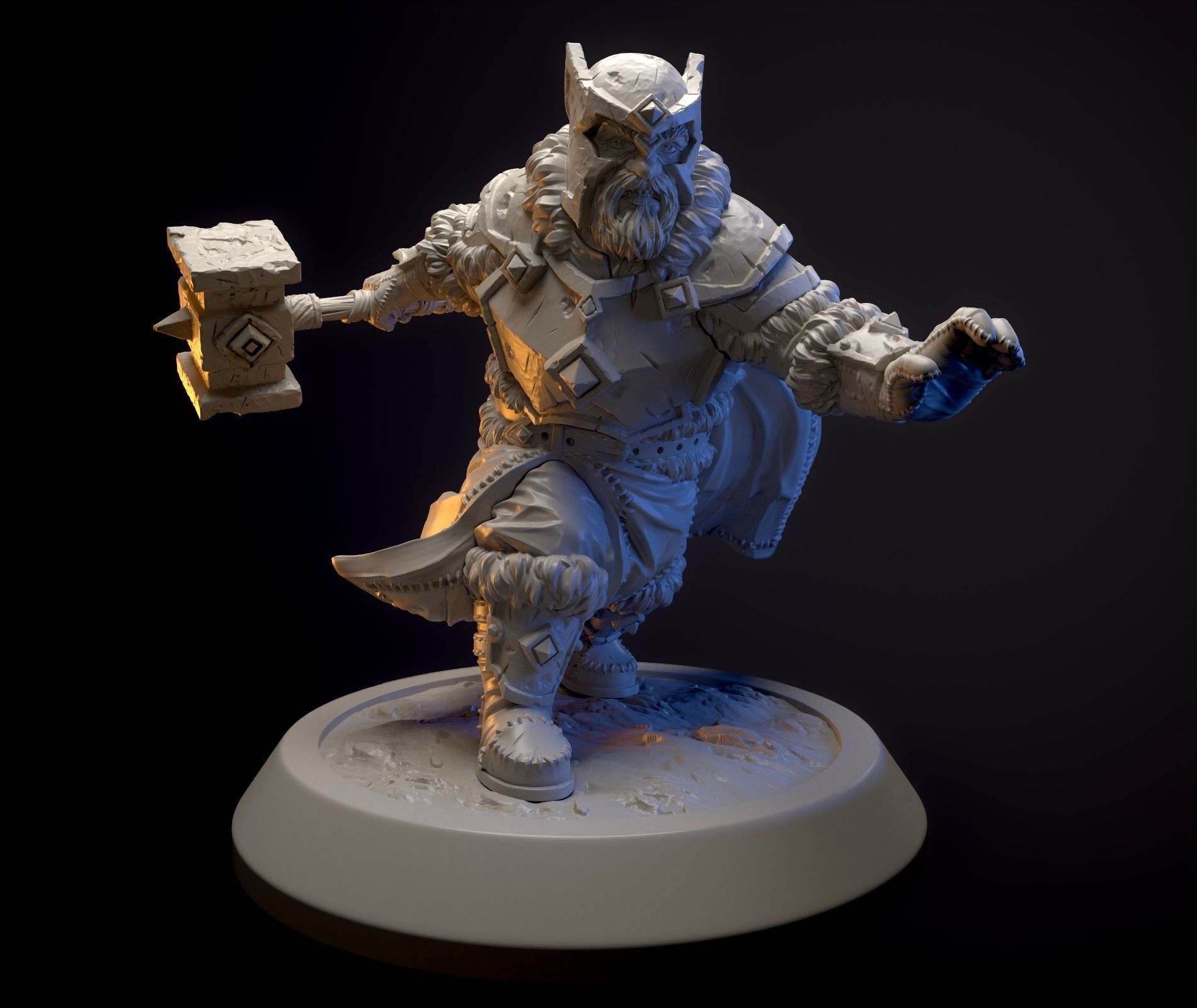 Dwarf warrior 3D model 3D printable | CGTrader