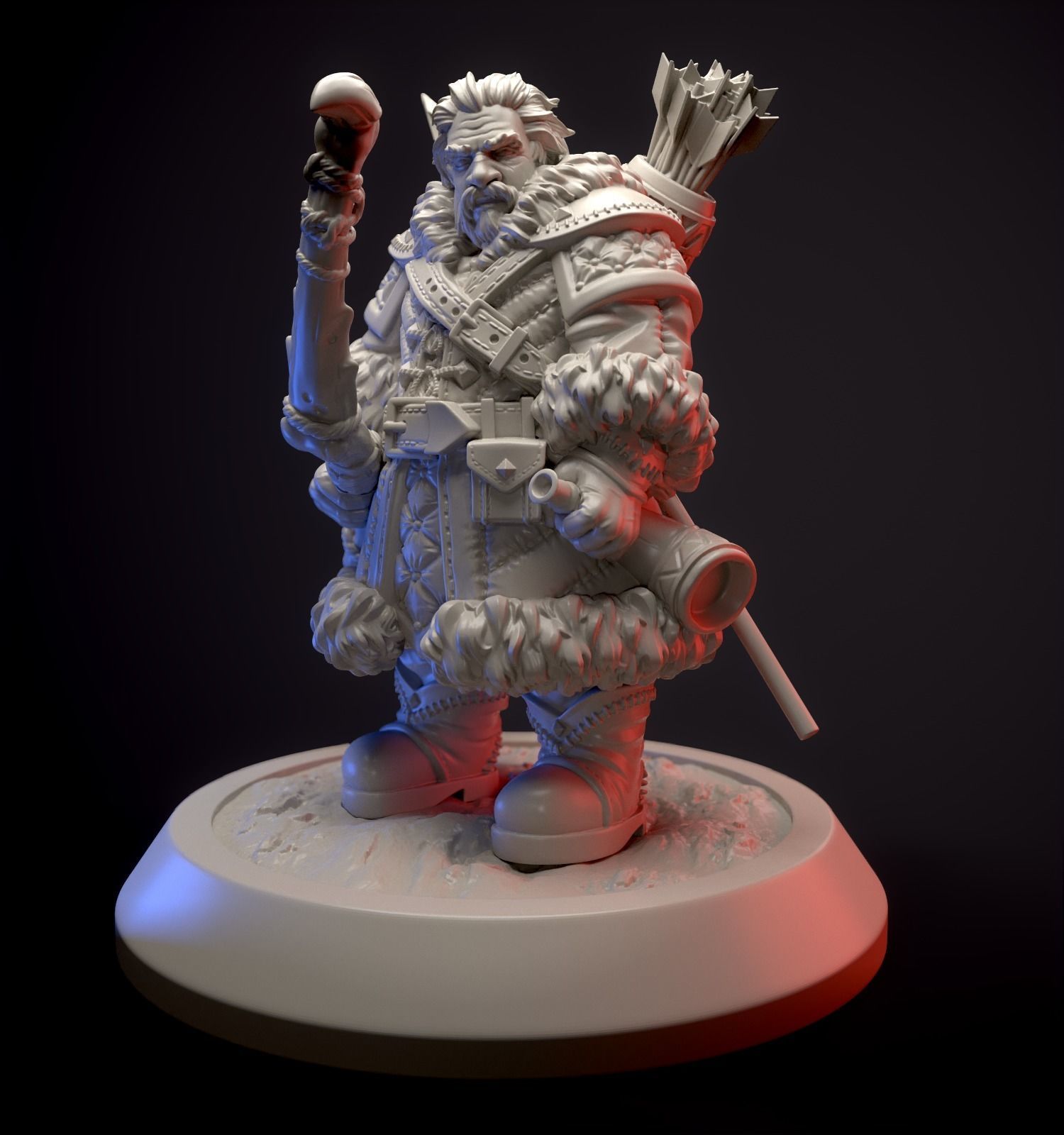 Dwarf archer 3D model 3D printable | CGTrader