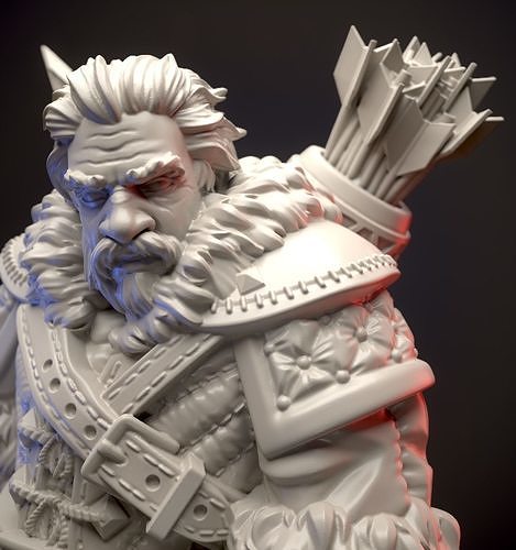 Dwarf archer 3D model 3D printable | CGTrader