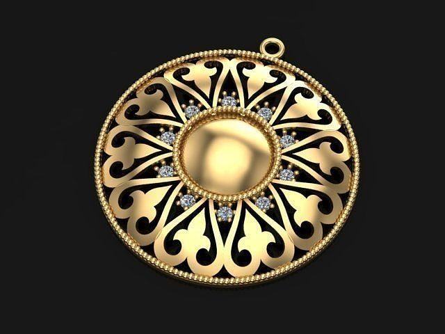 Round Pendant 3D model 3D printable | CGTrader