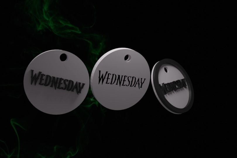 Wednesday Keychain 3D model 3D printable | CGTrader