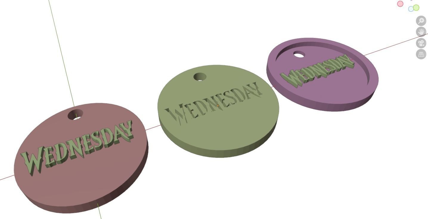 Wednesday Keychain 3D model 3D printable | CGTrader