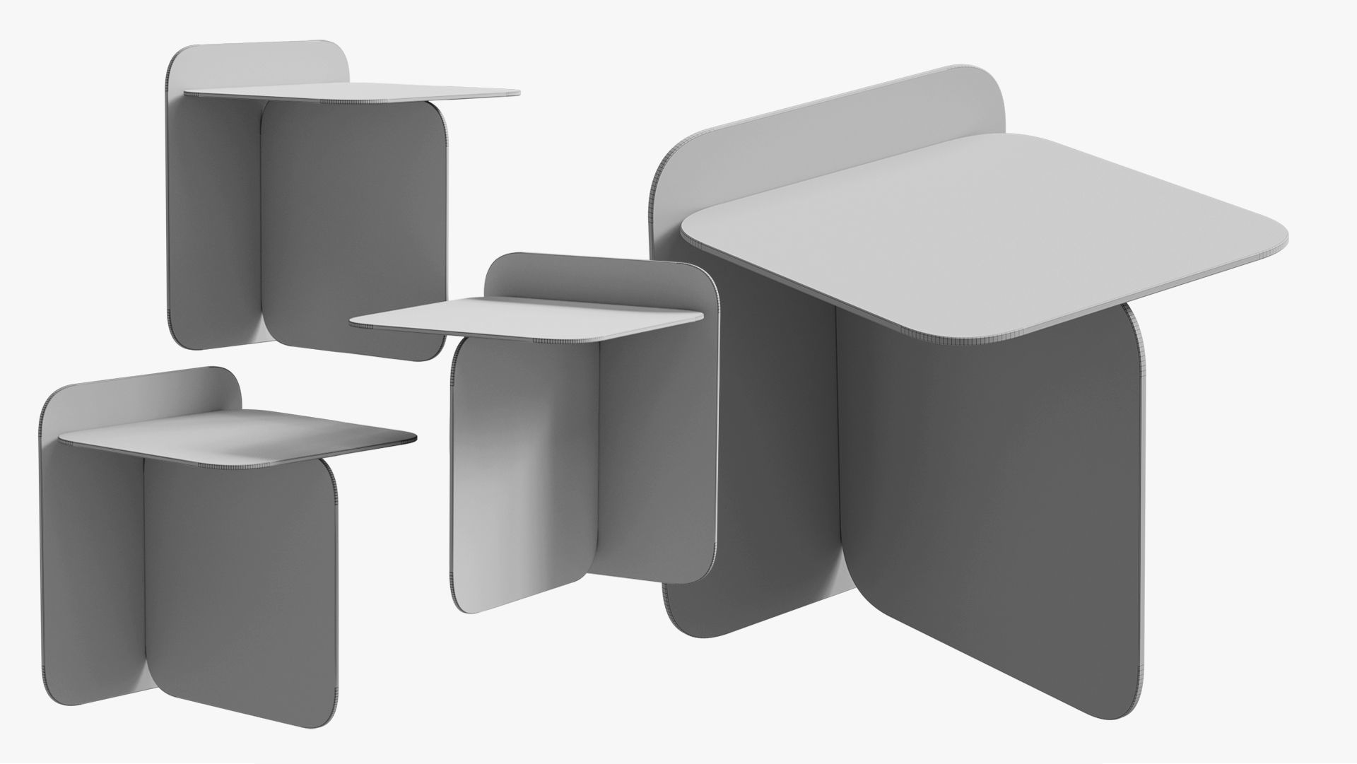 Modern Acrylic Table Orange Blue 3 Colors 3D model CGTrader