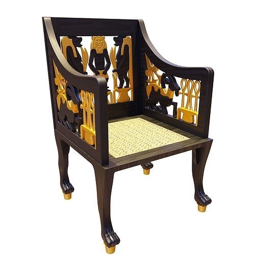 Egyptian Furniture Yuya and Thuya Tomb Chair A 3D model CGTrader