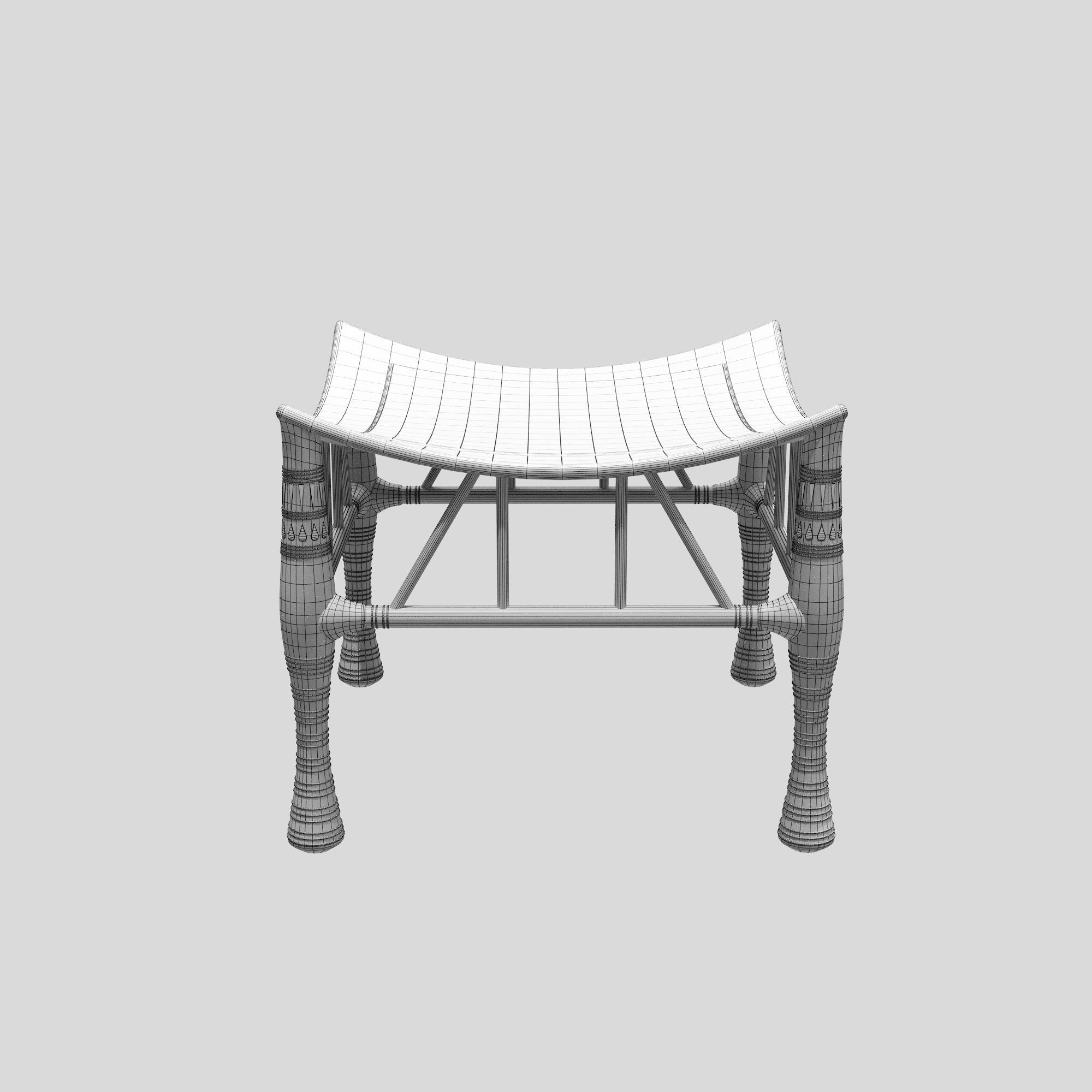 Egyptian Furniture Kit Thebes Stool 3D model CGTrader
