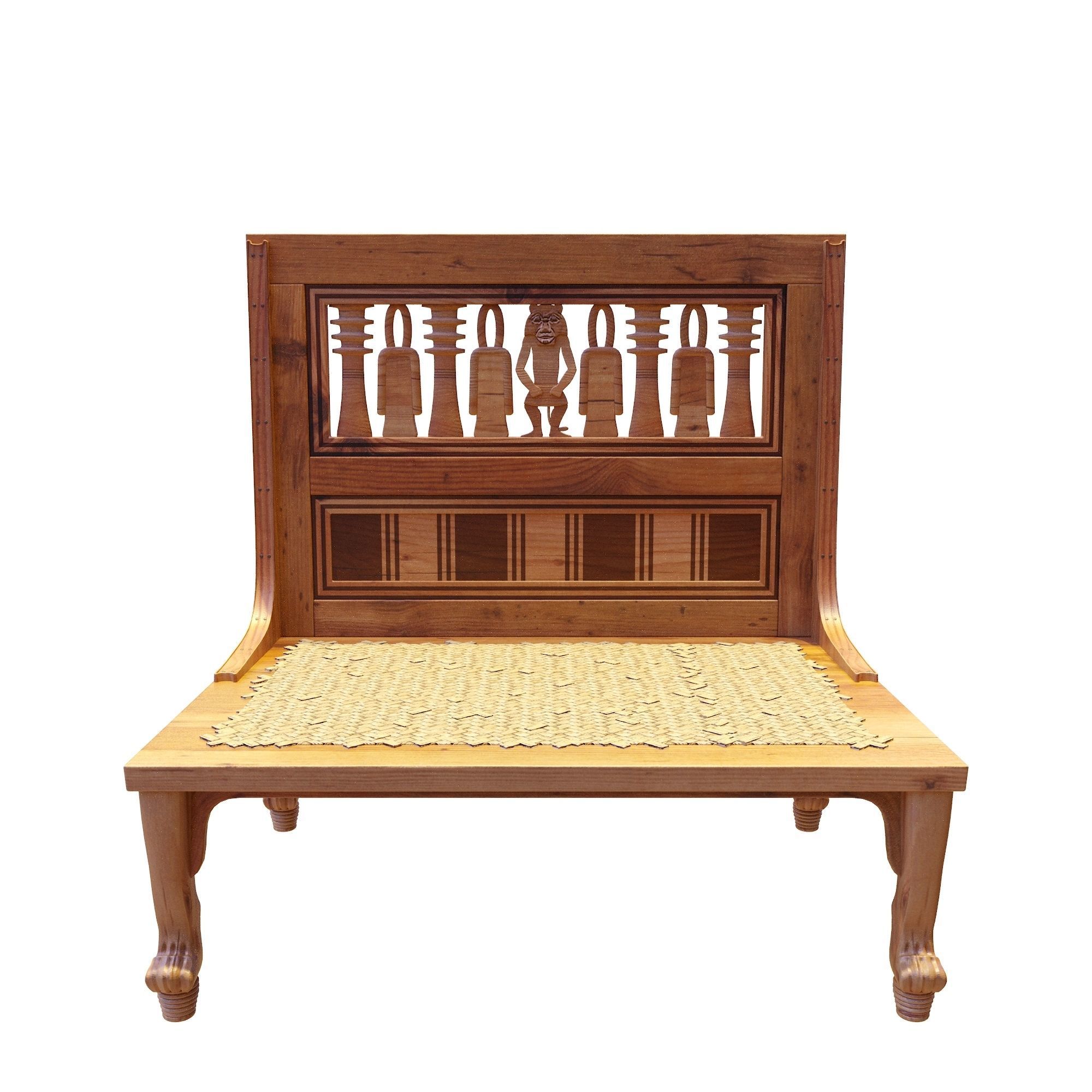 Egyptian Furniture Kit Hatnefers Chair 3D model CGTrader