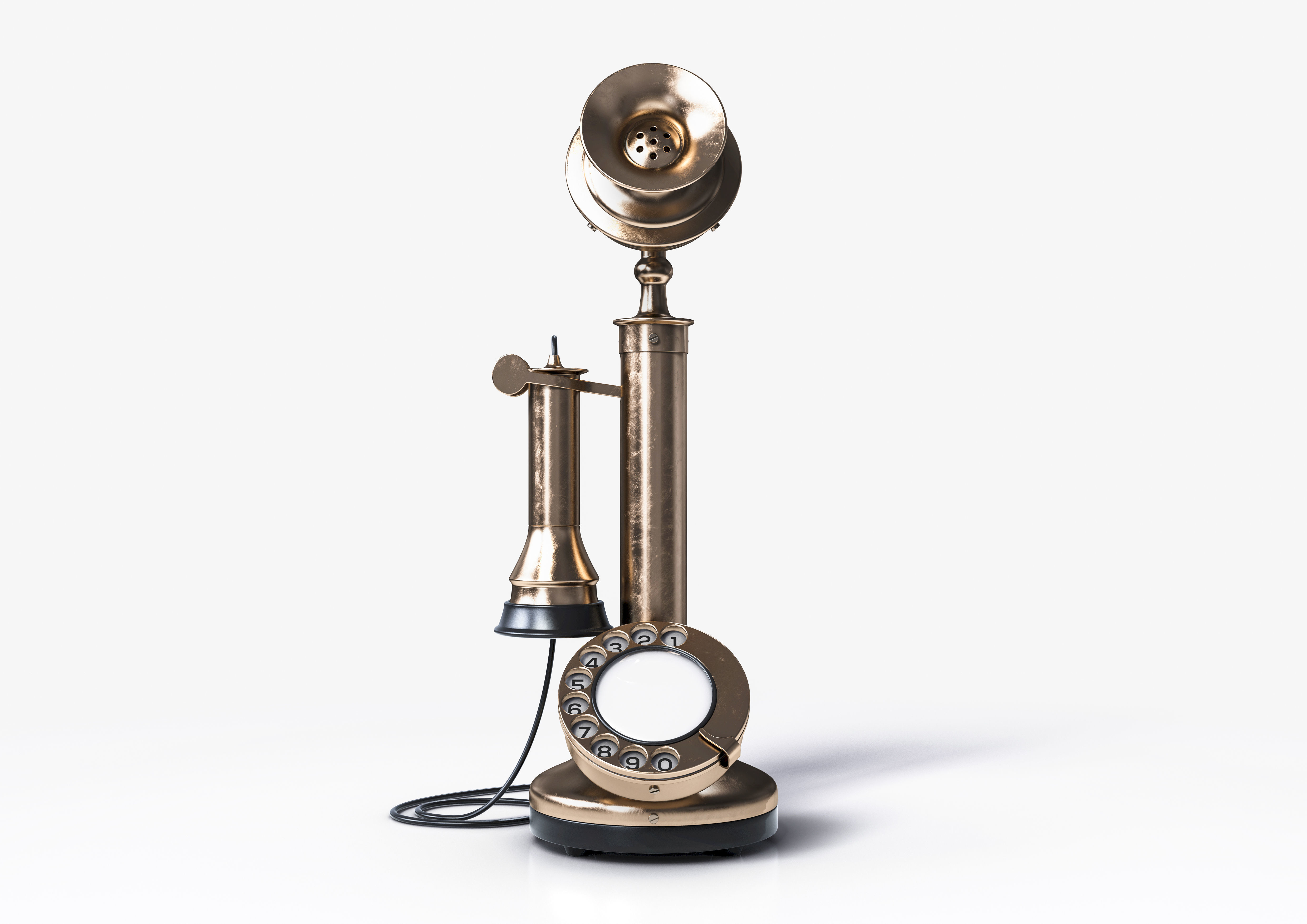 Vintage Candlestick Bell Telephone 3D model CGTrader