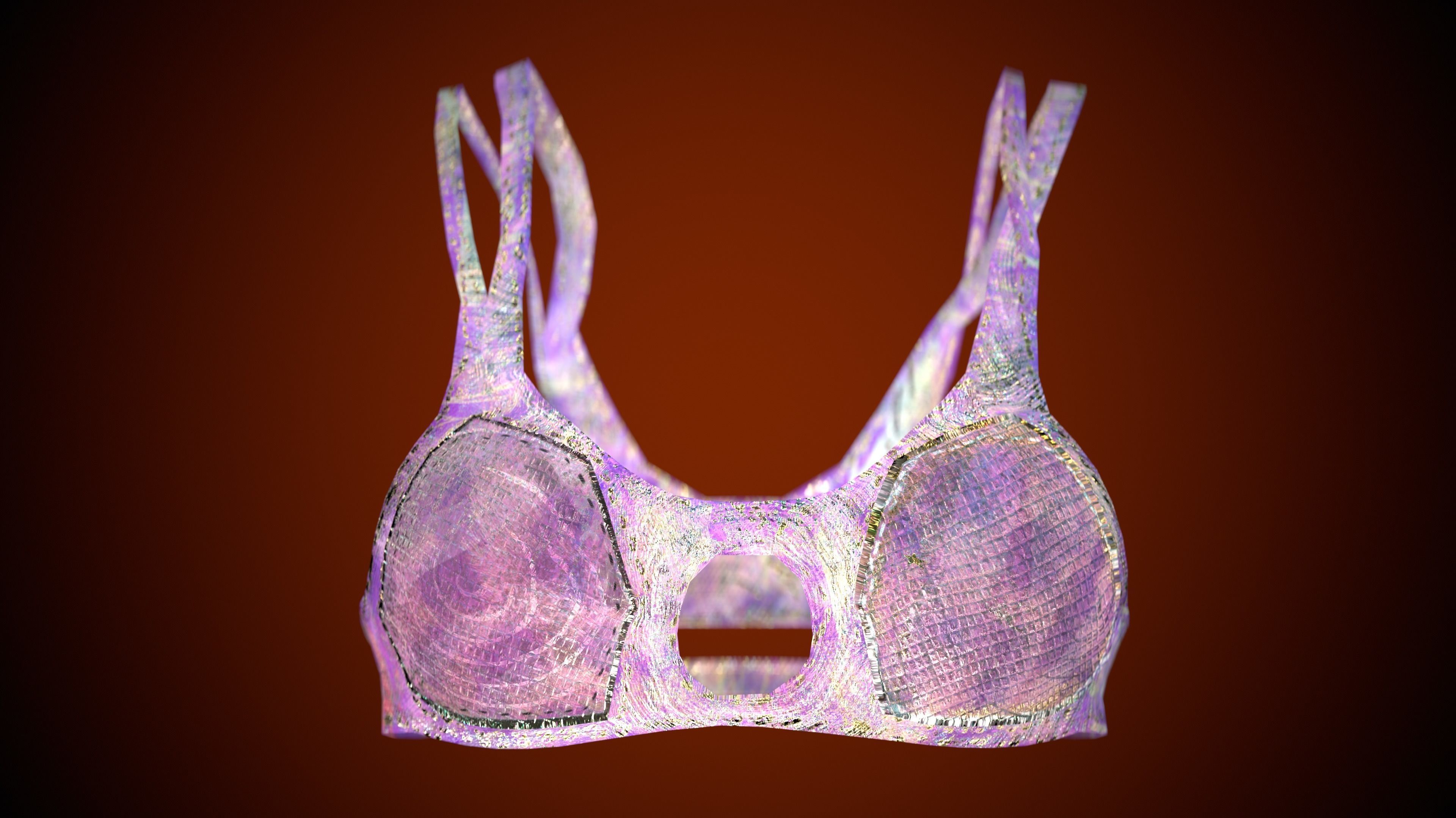 Abstract Psychedelic Holographic Sports Bra