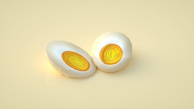 egg yolk half egg runny egg 3D model | CGTrader