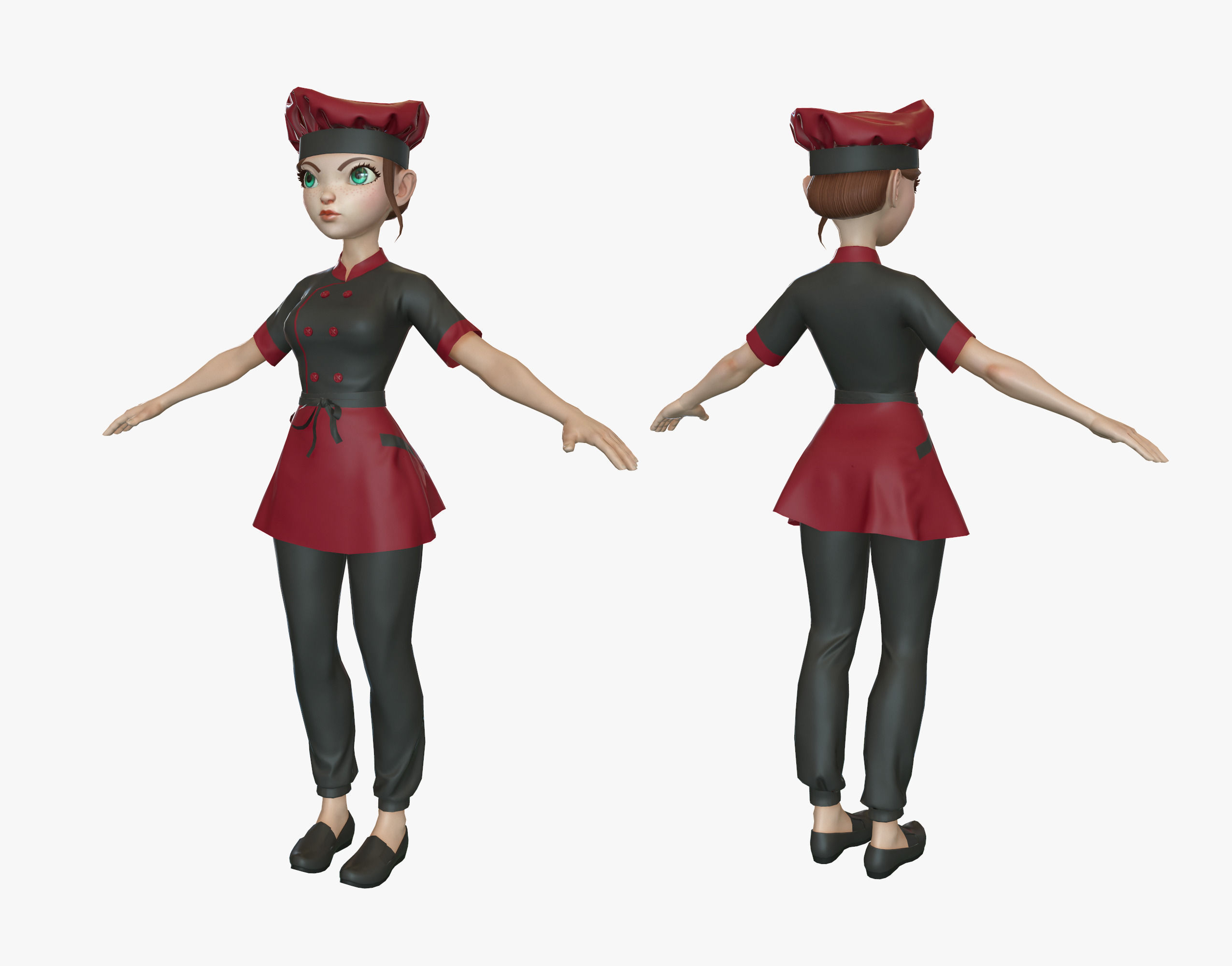 Cartoon Cook Girl 03