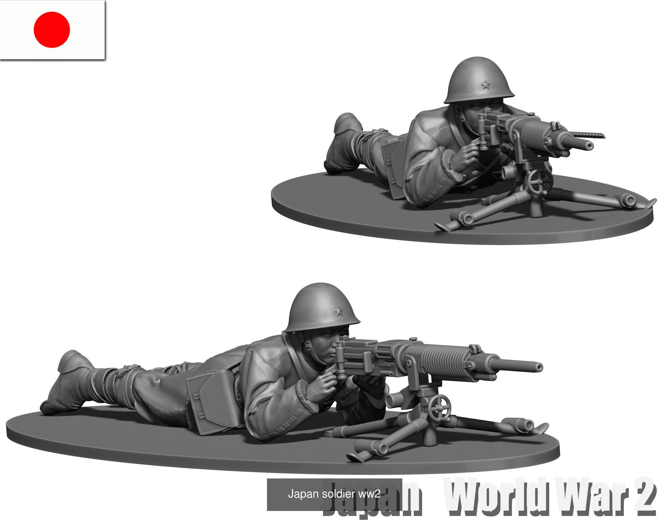 Japan collection soldiers ww2 CGTrader