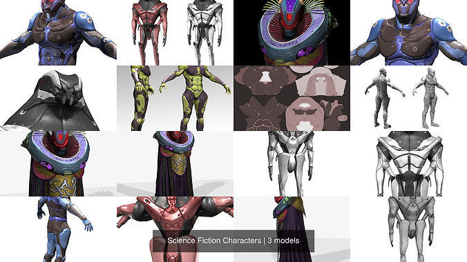 Science Fiction Characters 3D Model Collection CGTrader simple-low-calorie-meals-outlet-dakora-co