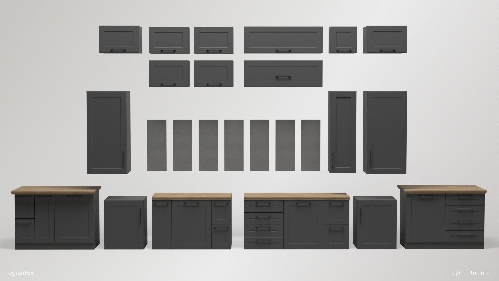 3D model Module Kitchen Set VR / AR / lowpoly CGTrader