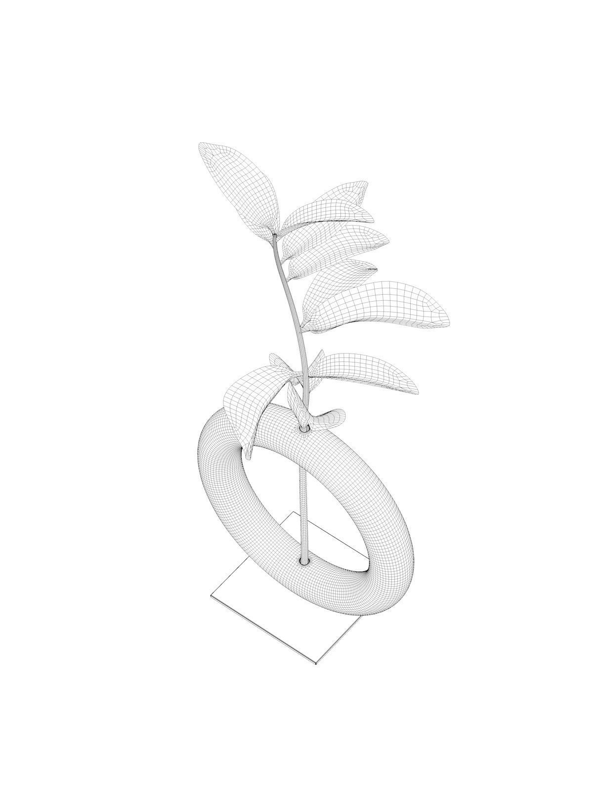 Ring Up with Leaves 3D model CGTrader