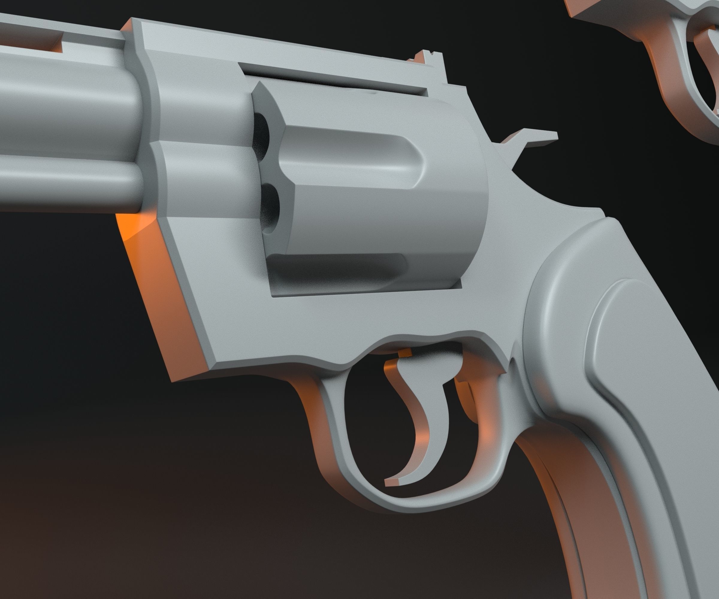 Video Game Revolver Model 3D model Revolver 3 types standard short and tuned VR / AR / low-poly ...