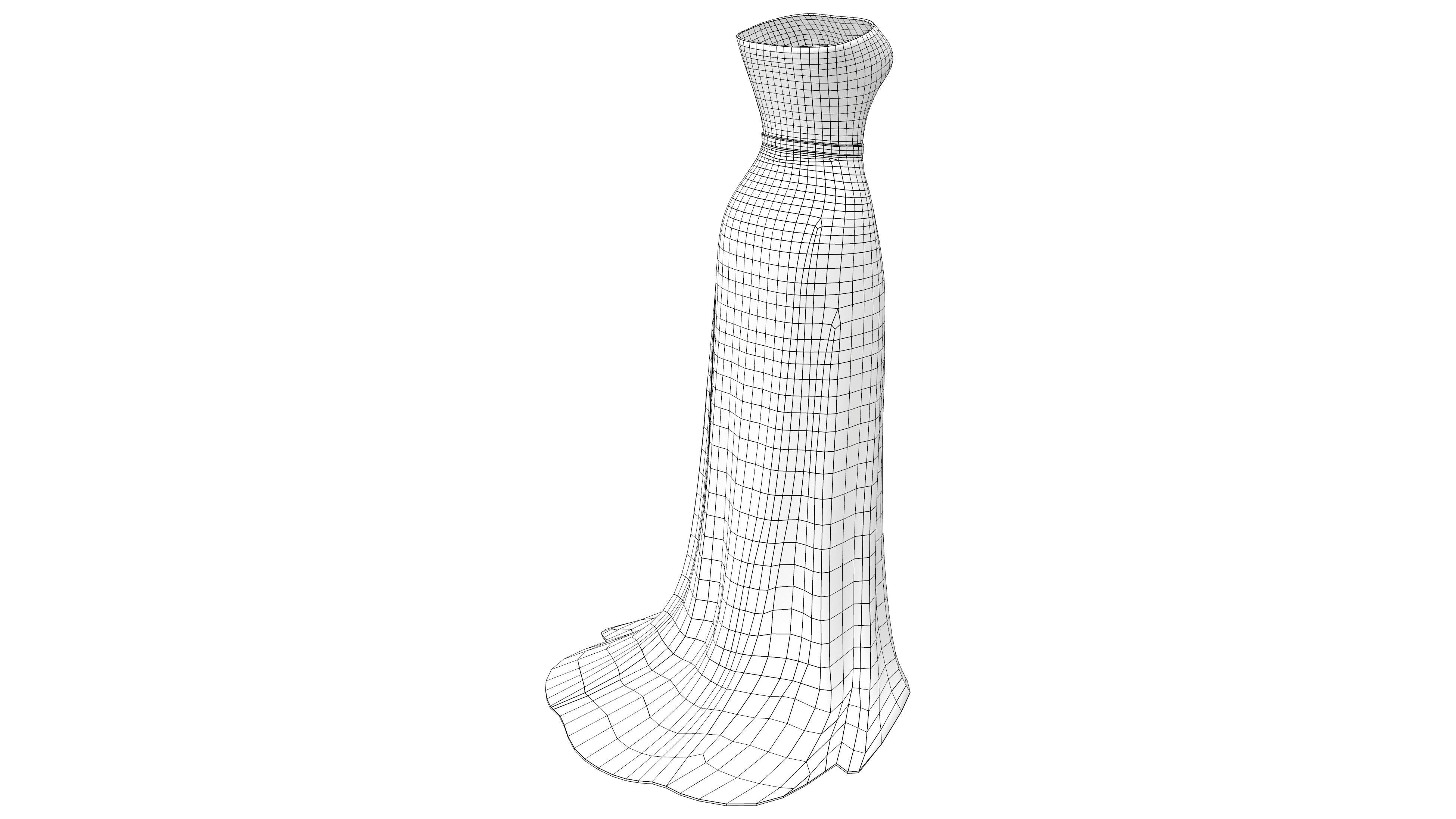 Red Three-Dimensional Gown
