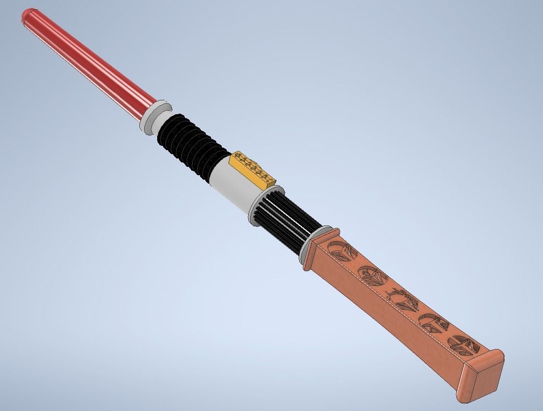 Mandalorian Lightsaber Wand 3D model 3D printable CGTrader