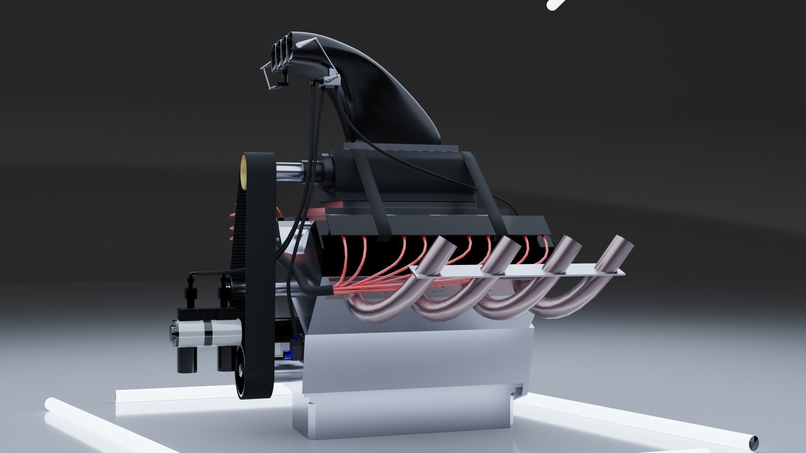 3D model Top Fuel dragster V8 engine VR / AR / lowpoly CGTrader