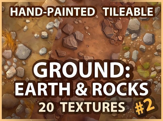 Ground - Earth and Rocks - 20 TEXTURES - Hand-painted -PACK 2 ...