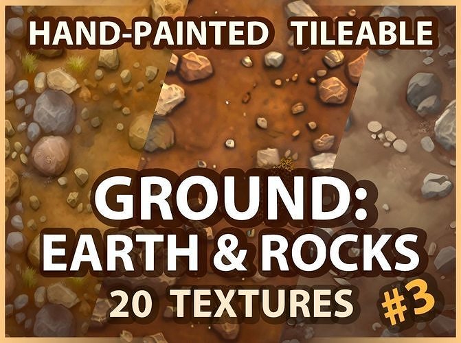Ground - Earth and Rocks - 20 TEXTURES - Hand-painted -PACK 3 ...