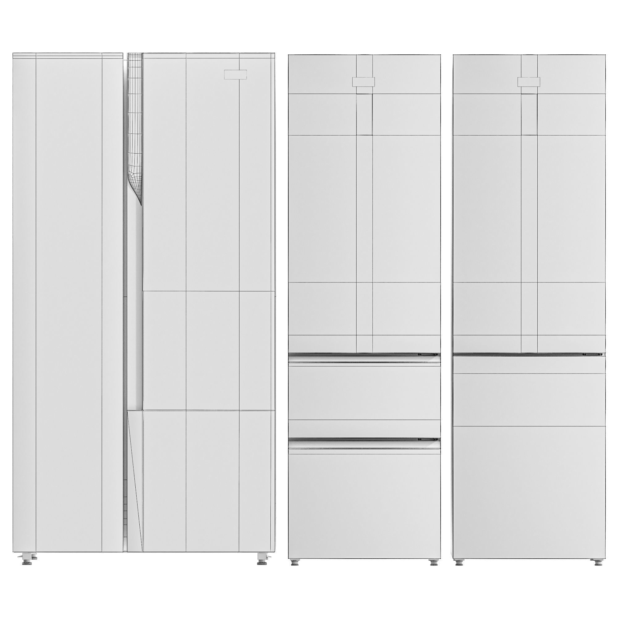 Refrigerator set Haier 3D model CGTrader