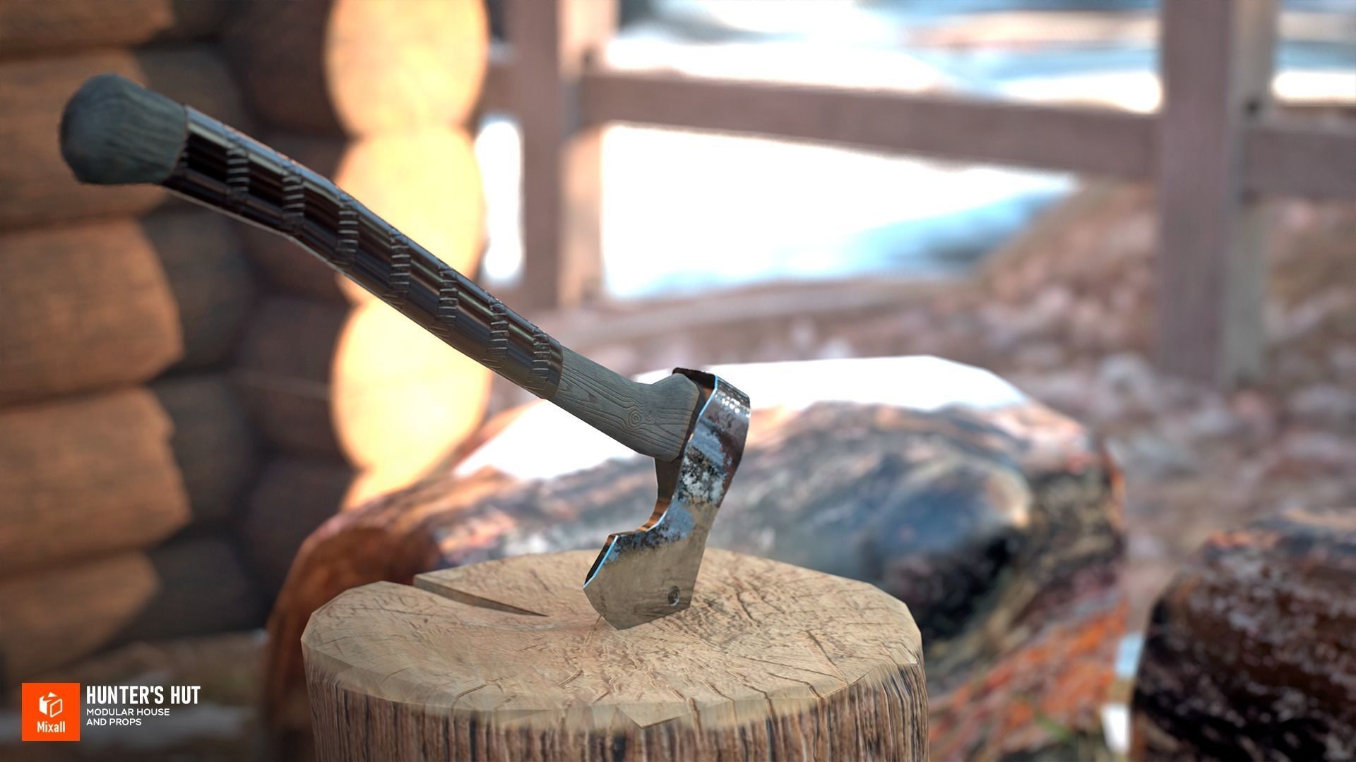 Hunters hut modular house and props 3D model CGTrader