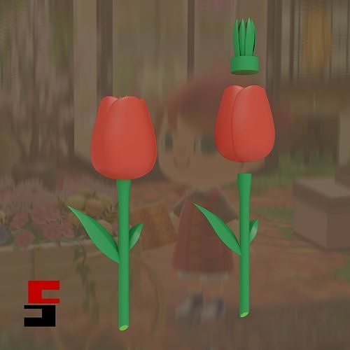 Animal Crossing Tulip Wand Replica Prop 3D model 3D printable CGTrader