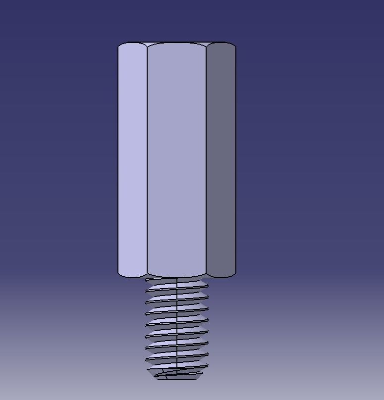 M8 Hexagonal Stud Male-Female Connector 3D model 3D printable | CGTrader