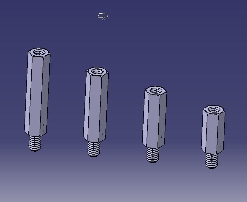 M8 Hexagonal Stud Male-Female Connector 3D model 3D printable | CGTrader