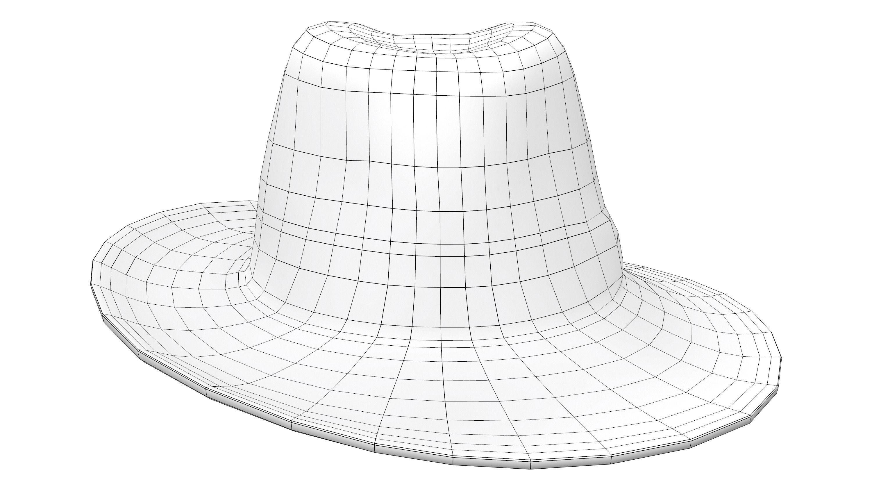 3D model Cool Black Fedora Hat VR / AR / lowpoly CGTrader