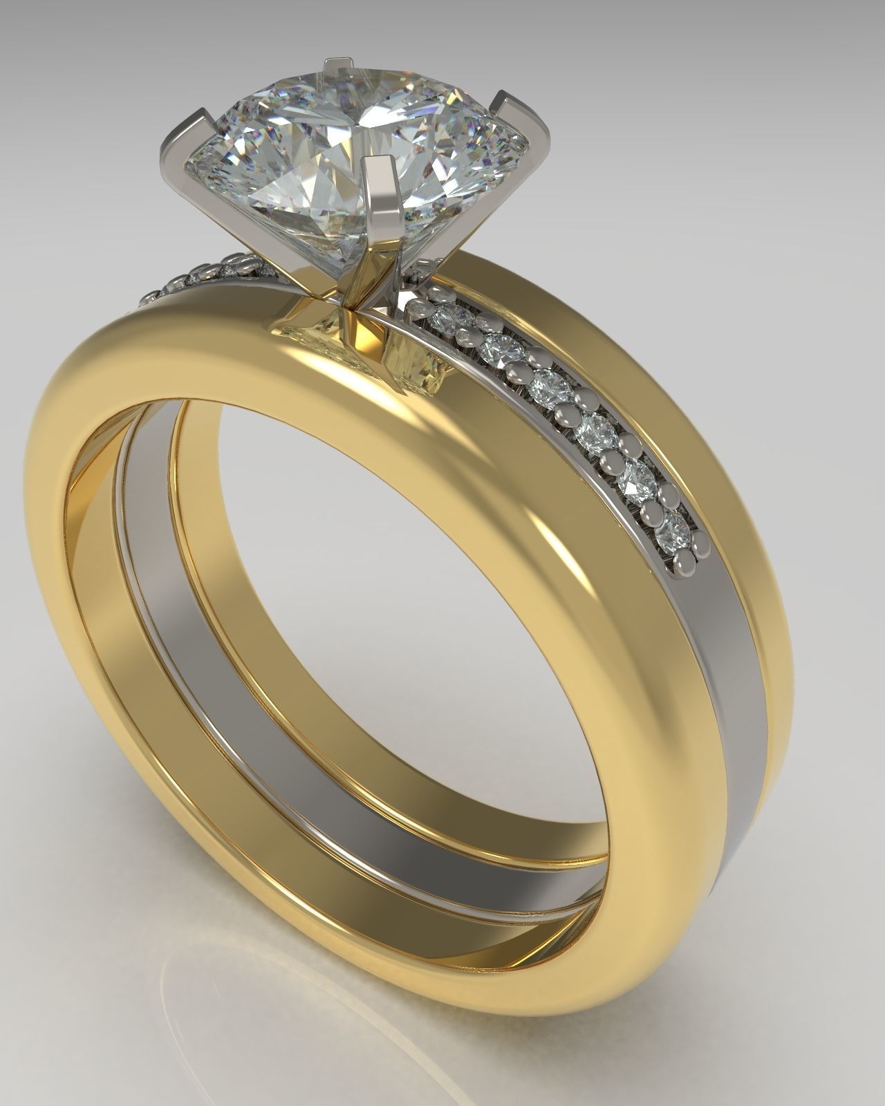 Stacking ring with gems printable 3D model 3D model 3D printable | CGTrader